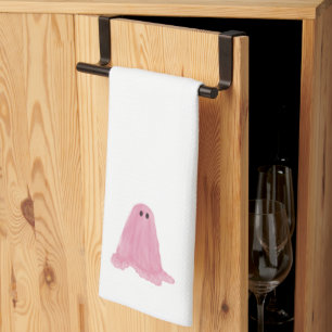 Pink Ghost Halloween Küchentuch