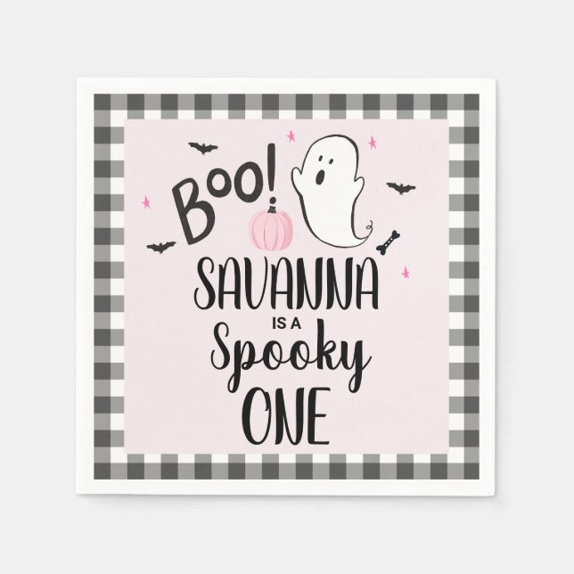 Pink Ghost Halloween Party-Party-Papier Serviette (Vorderseite)