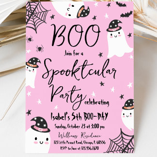 Pink Ghost Spooktacular Halloween Geburtstag Einladung
