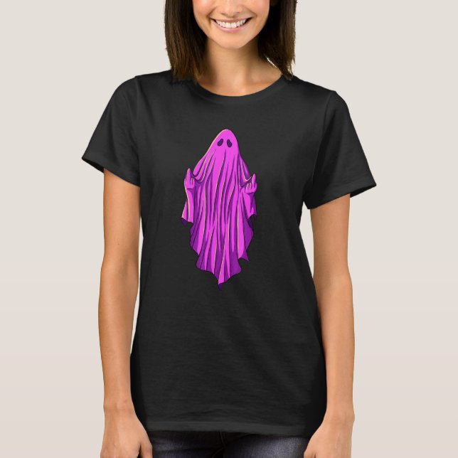 Pink ghost with middle fingers T-Shirt (Vorderseite)