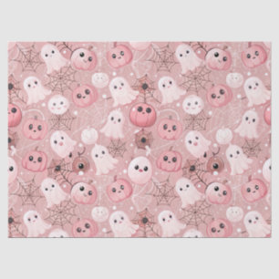 Pink Ghosts & Pumpkins Whimsisches Halloween Seidenpapier