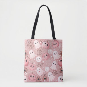 Pink Ghosts & Pumpkins Whimsisches Halloween Tasche