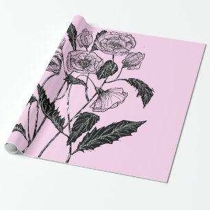 Pink Gift Wrapping Paper mit Poppy - Ihre Farben Geschenkpapier