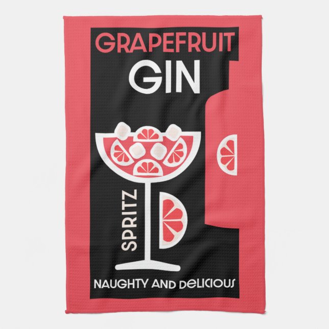 Pink Gin  Geschirrtuch (Vertikal)