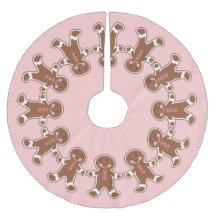 Pink Gingerbread Boys Weihnachtsbaumrock