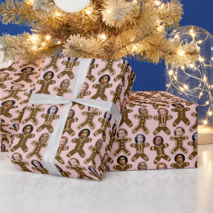Pink Gingerbread Freunde und Familie Urlaub Geschenkpapier
