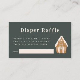 Pink Gingerbread House Diaper Raffle Ticket Begleitkarte