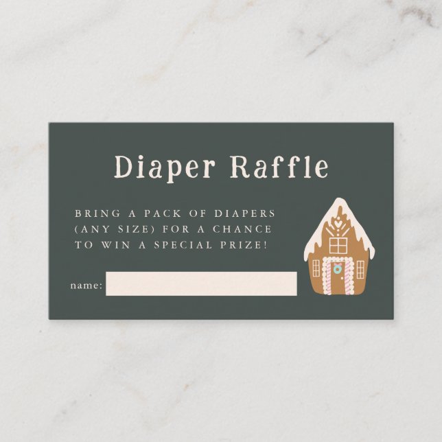 Pink Gingerbread House Diaper Raffle Ticket  Begleitkarte (Vorderseite)