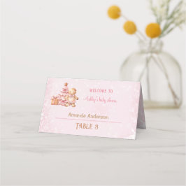 Pink Gingerbread Mädchen Weihnachtsdusche Zelt Platzkarte