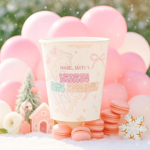 Pink GingerBread Winter Onederland 1. Geburtstag Pappbecher