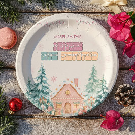 Pink GingerBread Winter Onederland 1. Geburtstag Pappteller