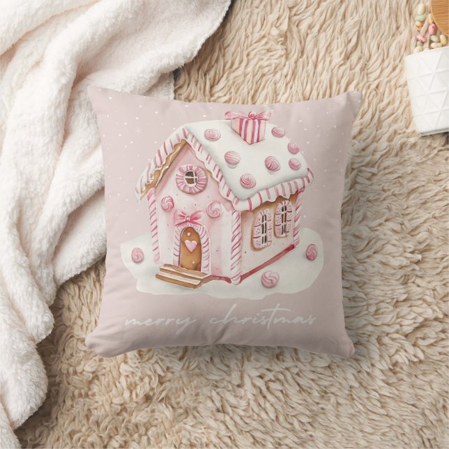 Pink Gingerbrei Weihnachtskissen Kissen (Decke)