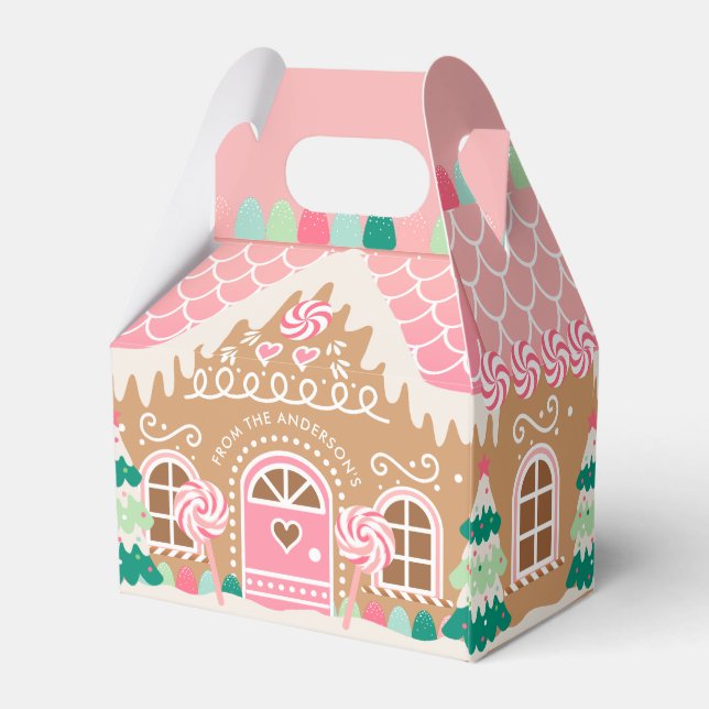 Pink Gingerbrot House Gevor Box Geschenkschachtel (Rückseite)