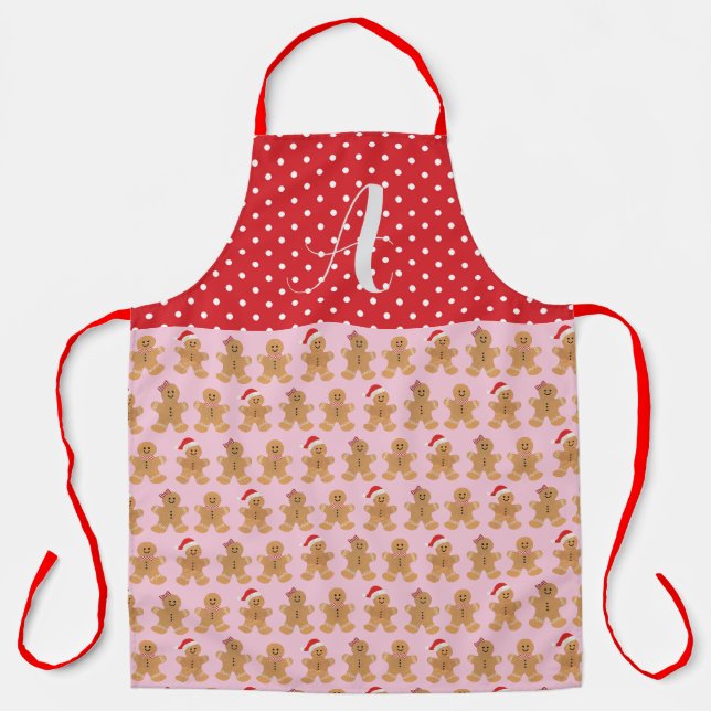 Pink Gingerbrot Trio Schürze, große Schürze (Vorderseite)