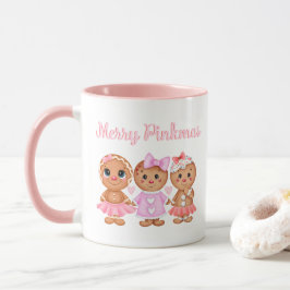 Pink Gingerbrot Weihnachtsfeiertage Tasse