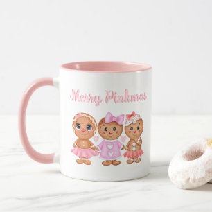 Pink Gingerbrot Weihnachtsfeiertage Tasse