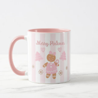 Pink Gingerbrot Weihnachtsfeiertage Tasse