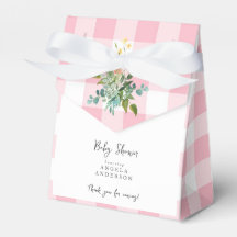 Pink Gingham Baby Dusche Danke für Ihre Gefallen B