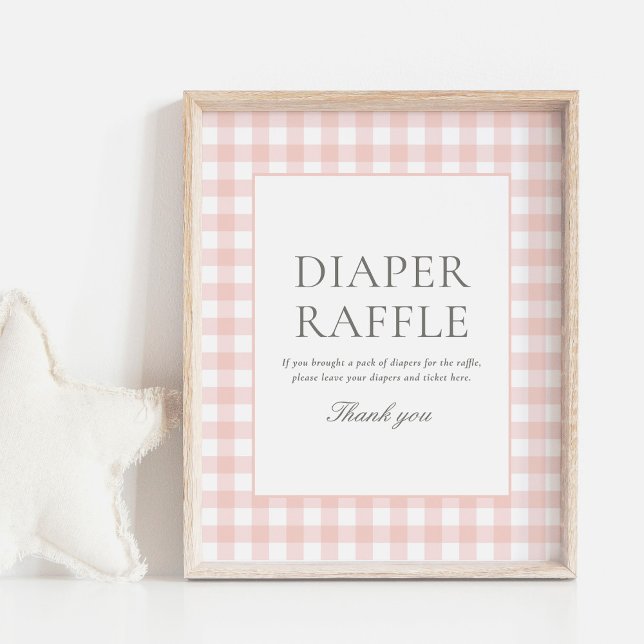 Pink Gingham Baby Duschmaschine Windeln Raffle Sch Poster (Von Creator hochgeladen)