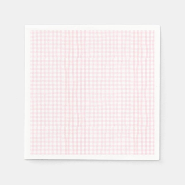 Pink Gingham Baby Shower Serviette (Vorderseite)