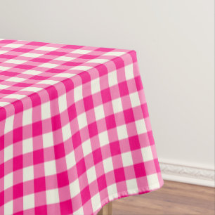 Pink-Gingham-Baumwolltischdecke Tischdecke