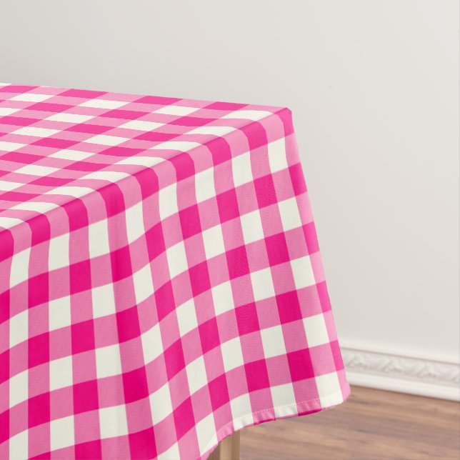 Pink-Gingham-Baumwolltischdecke Tischdecke (Beispiel)
