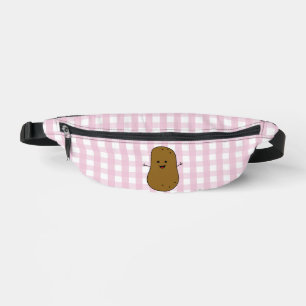 Pink Gingham Brown Potato Bauchtasche