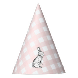 Pink Gingham Bunny Rabbit Partyhütchen