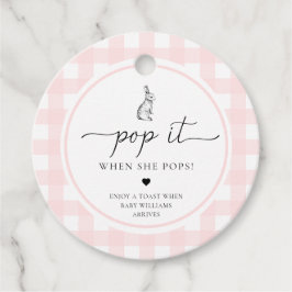 Pink Gingham Bunny Rabbit Pop Es, wenn sie Pop Geschenkanhänger