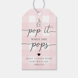 Pink Gingham Bunny Rabbit Pop Es, wenn sie Pop Geschenkanhänger