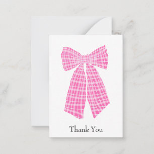 Pink Gingham Coquette Bow individuell einstellbar  Mitteilungskarte