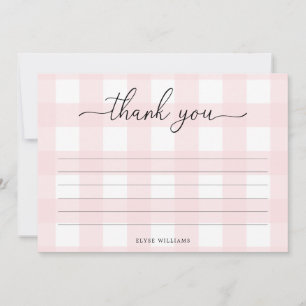 Pink Gingham Dankeschön Karte
