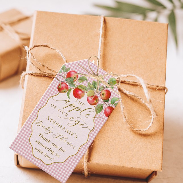 Pink Gingham der Apfel unseres Augenfallenduschers Geschenkanhänger (Von Creator hochgeladen)