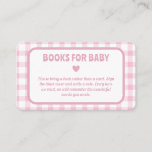 Pink Gingham Girl Babydusche Bücher für Kinder Begleitkarte