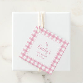Pink Gingham Girl Babydusche Danke, dass ihr gekom Geschenkanhänger