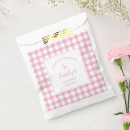 Pink Gingham Girl Babydusche Danke, dass ihr gekom Geschenktütchen