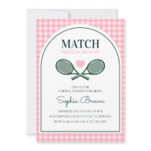Pink Gingham Green Arch Tennis Bridal Shower