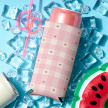 Pink Gingham Hearts Valentine 