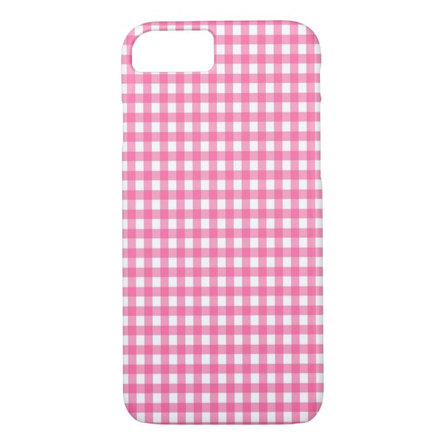 Pink Gingham iPhone Case (Rückseite)
