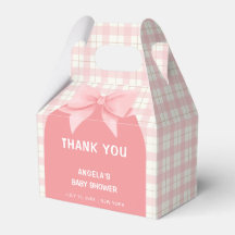 Pink Gingham Kariert Arch Bow Baby Dusche Vielen D