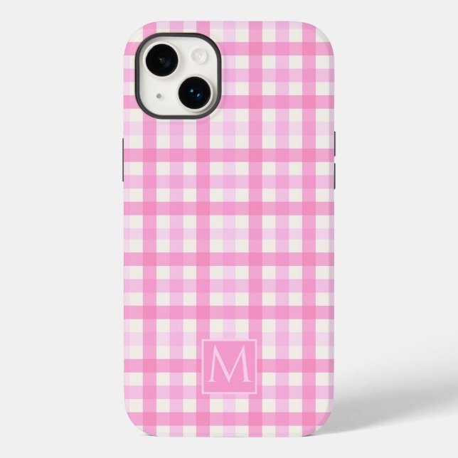 Pink Gingham Kariert Checkered Pattern Case-Mate iPhone 14 Plus Hülle (Rückseite)