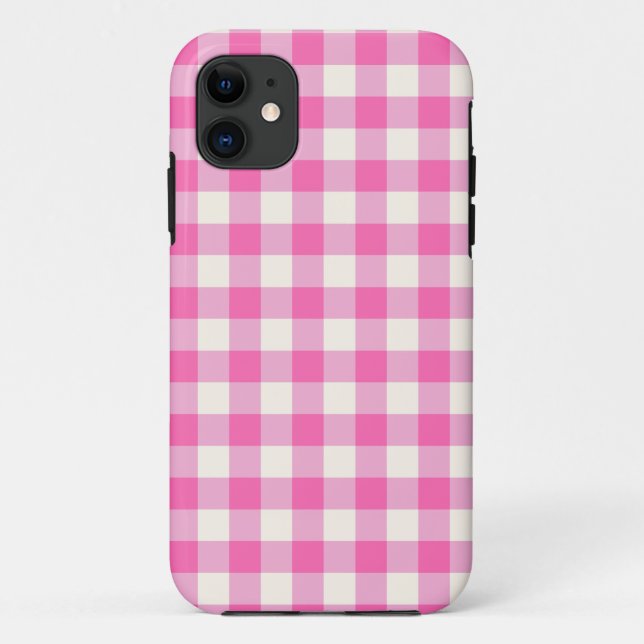 Pink Gingham Kariert Cotattcore Case-Mate iPhone Hülle (Rückseite)