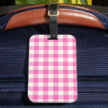 Pink Gingham Kariert Cotattcore Gepäckanhänger<br><div class="desc">Moderner Picknick-Trend im Frühling mit Gingham kariertes Tartan Muster in heißen Rosa und Weiß.</div>