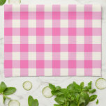 Pink Gingham Kariert Cotattcore Geschirrtuch<br><div class="desc">Moderner Picknick-Trend im Frühling mit Gingham kariertes Tartan Muster in heißen Rosa und Weiß.</div>