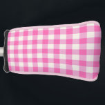 Pink Gingham Kariert Cotattcore Golf Headcover<br><div class="desc">Moderner Picknick-Trend im Frühling mit Gingham kariertes Tartan Muster in heißen Rosa und Weiß.</div>