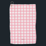 Pink Gingham Kariert Cotattcore Golfhandtuch<br><div class="desc">Moderner Picknick-Trend im Frühling mit Gingham kariertes Tartan Muster in heißen Rosa und Weiß.</div>