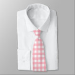 Pink Gingham Kariert Cotattcore Krawatte<br><div class="desc">Moderner Picknick-Trend im Frühling mit Gingham kariertes Tartan Muster in heißen Rosa und Weiß.</div>