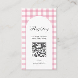 Pink Gingham Kariert Girl Baby Dusche Registrierun Begleitkarte
