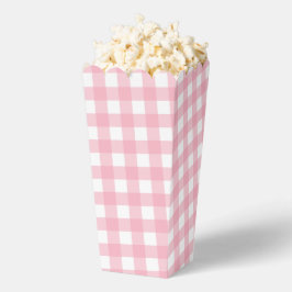 Pink Gingham Kariert Popcorn Gastgeschenk Box Geschenkschachtel