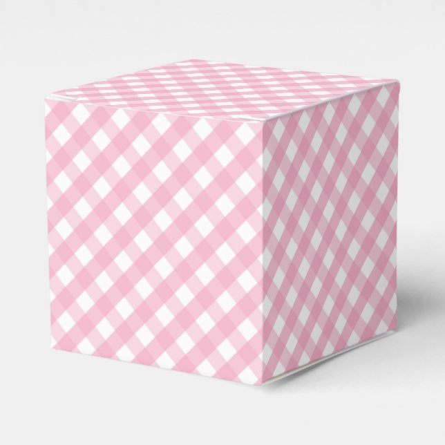 Pink Gingham Karo Pattern Geschenkschachtel (Vorderseite)